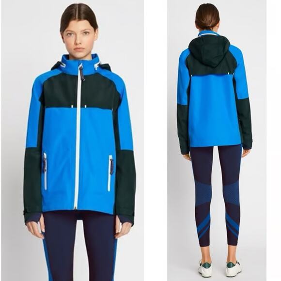Tory Burch Sport All-Weather Jacket Color block blue green M Sporty Rich Outdoor - Picture 5 of 16